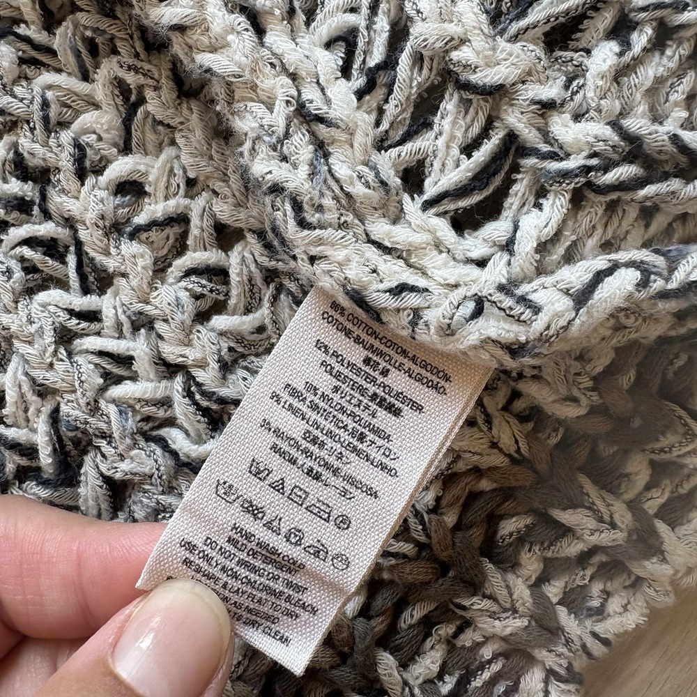 Free People Sweater XS Gray‎ Knit Heavy Thick Cotton Cardigan Open Oversized - Picture 4 of 5